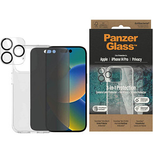 PanzerGlass™ Full Body 360° Handyhülle für Apple iPhone 14 Pro transparent, schwarz