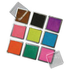 Rayher Stempelkissen Scrapbooking-Set 9 Farbtöne 3,5 x 3,5 cm