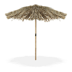 relaxdays Sonnenschirm Hawaii rund, braun Ø 238,0 cm