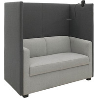 DOMO Collection 2-Sitzer KEA schwarz Besprechungsecke dunkelgrau ++ büroplus hellgrau, Stoff