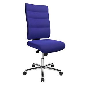 büroplus Bürostuhl Unni Med Deluxe, Stoff blau, Gestell chrom