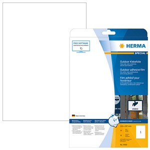 10 HERMA Folien-Kraftklebe-Etiketten 9500 weiß 210,0 x 297,0 mm