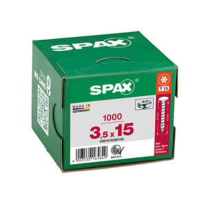 SPAX® Universalschrauben T15 Halbrundkopf WIROX 15mm  x 3,5 mm, 1000 St.