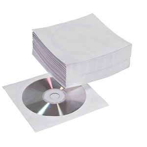 MediaRange 1er CD-/DVD-Hüllen Papiertaschen weiß, 50 St.