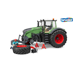 bruder Fendt 1050 Vario Traktor mit Mechaniker und Werkstattausstattung 4041 Spielzeugauto