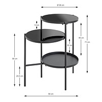 HAKU Möbel Beistelltisch Glas schwarz 56,0 x 39,0 x 71,0 cm ++ büroplus