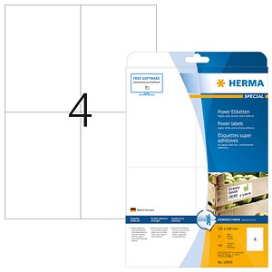 HERMA Power-Etiketten 10909 weiß 105,0 x 148,0 mm, 25 Blatt