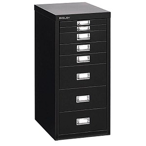 BISLEY MultiDrawer™ L298 Schubladenschrank schwarz 8 Schubladen 27,8 x 38,0 x 59,0 cm