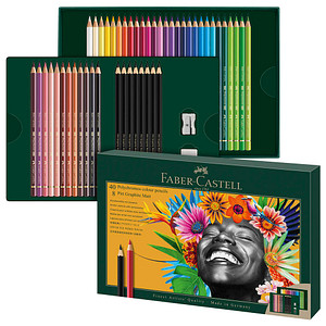 FABER-CASTELL Polychromos & Pitt Graphite Matt Malset farbsortiert, 50 St.