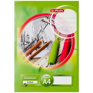 herlitz Zeichenblock DIN A4 190 g/qm, 10 Blatt, 1 St.