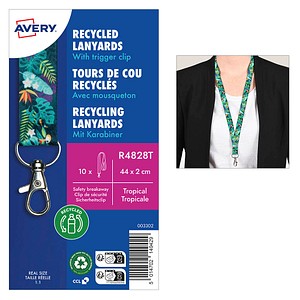 AVERY Zweckform Lanyards Tropical R4828T, Textilband, grün, 10 St.