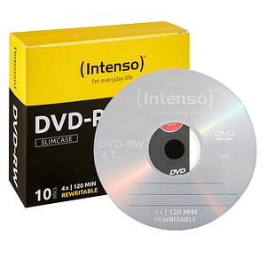 10 Intenso DVD-RW 4,7 GB wiederbeschreibbar