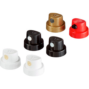 edding 5200 Sprühköpfe-Set weiß, schwarz, rot, gold, 1 Set
