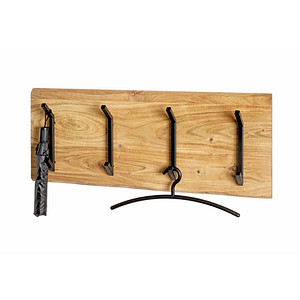 HAKU Möbel Wandgarderobe 52975 akazie Holz 4 Haken 90,0 x 36,0 cm