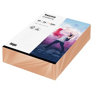 tecno Kopierpapier colors lachs DIN A5 80 g/qm 500 Blatt tecno Kopierpapier colors lachs DIN A5 80 g/qm 500 Blatt
