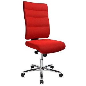 büroplus Bürostuhl Unni Med Deluxe, Stoff rot, Gestell chrom