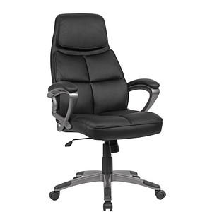 AMSTYLE Chefsessel, SPM1.424 Kunstleder schwarz, Gestell silber