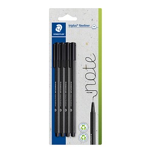 STAEDTLER triplus® Fineliner schwarz 0,3 mm, 4 St.