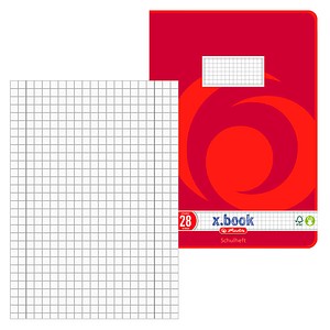 herlitz Schulhefte x.book Lineatur 28 kariert A4 mit Randlinie, 16 Blatt, 1 St.
