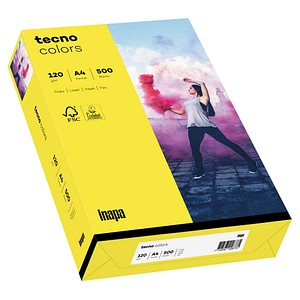 tecno Kopierpapier colors gelb DIN A4 120 g/qm 250 Blatt tecno Kopierpapier colors gelb DIN A4 120 g/qm 250 Blatt