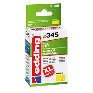 edding EDD-345 gelb Tintenpatrone ersetzt HP 951XL (CN048AE) edding EDD-345 gelb Tintenpatrone ersetzt HP 951XL (CN048AE)