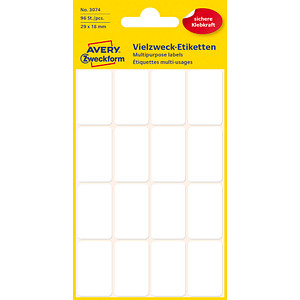 AVERY Zweckform Etiketten weiß 29,0 x 18,0 mm, 96 Etiketten