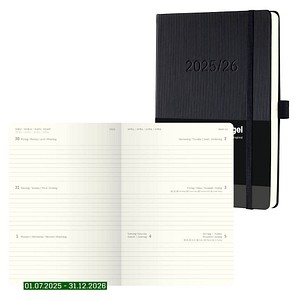 SIGEL Buchkalender Conceptum Juli 2025 - Dezember 2026 schwarz, 1 St.