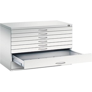 CP 7100 Planschrank lichtgrau 8 Schubladen 110,0 x 76,5 x 76,0 cm