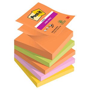 Post-it® Z-Notes Boost Haftnotizen extrastark farbsortiert 5 Blöcke