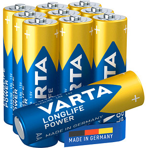10 VARTA Batterien LONGLIFE Power Mignon AA 1,5 V