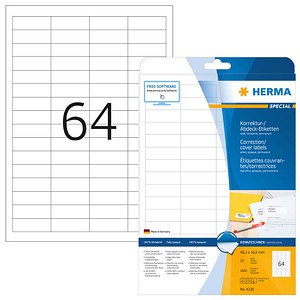 HERMA Etiketten 4226 weiß 48,3 x 16,9 mm, 25 Blatt