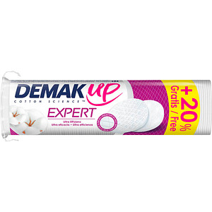 70 + 14 GRATIS: DEMAK UP Wattepads EXPERT 2-lagig weiß, 70 St. + GRATIS 14 St.