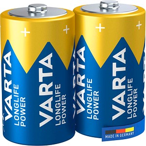 VARTA Batterien LONGLIFE Power Alkali-Mangan Mono D 1,5 V, 2 St.