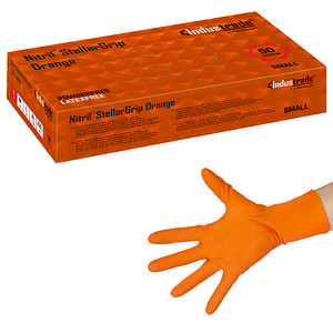 Industrade® unisex Einmalhandschuhe Nitril® StellarGrip Orange orange Größe S 50 St.