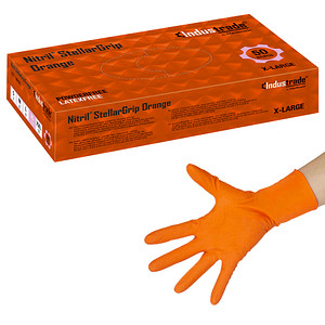 Industrade® unisex Einmalhandschuhe Nitril® StellarGrip Orange orange Größe XL 50 St.