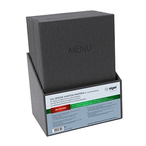 SIGEL Speisekarten-Mappen DIN A4, 2 Hüllen anthrazit, 10 St.