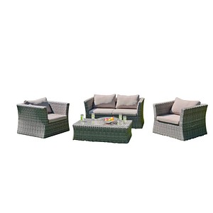 Garden Pleasure Loungegruppe Avila grau Kunststoff, Metall, 12-teilig