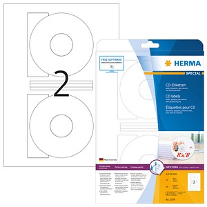 50 HERMA CD-Etiketten 5079 weiß