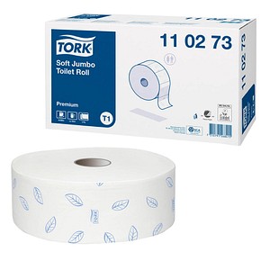 TORK Jumbo-Toilettenpapier T1 Premium Soft 2-lagig Recyclingpapier, 6 Rollen