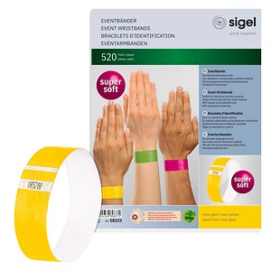 SIGEL Eintrittsbänder gelb, 520 St.