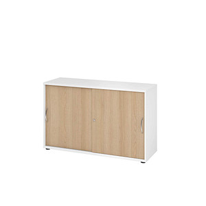 HAMMERBACHER Schiebetürenschrank 1752S, V1752S/W/E/BM weiß, eiche 1 Fachboden 120,0 x 40,0 x 74,8 cm