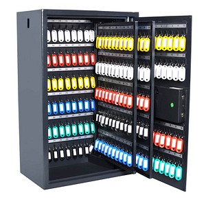 pavo Advanced Schlüsseltresor grau mit 300 Haken, Elektronikschloss, 38,0 x 15,0 x 65,0 cm, 1 St.
