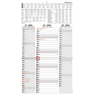 ZETTLER KALENDER 3-Monats-Wandkalender Streifenplaner 2025