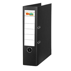 büroplus Ordner schwarz Kunststoff 8,0 cm DIN A4, 1 St.