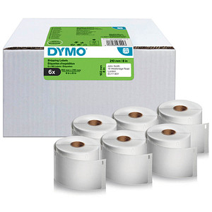 DYMO Etikettenrollen für Etikettendrucker weiß, 102,0 x 210,0 mm, 6 x 140 Etiketten