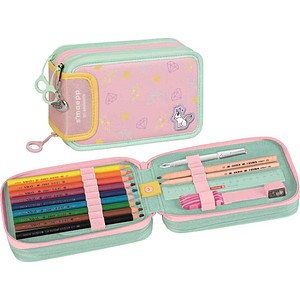 BRUNNEN Federmäppchen befüllt s'maepp Sweet Unicorn pastell-rosa/grün 33-teilig, 20,0 x 7,5 cm