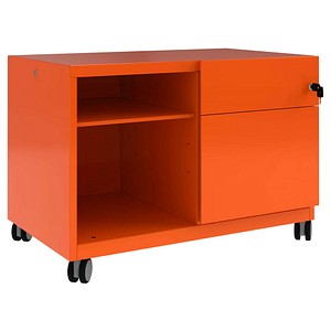 BISLEY Note™ Caddy Rollcontainer orange 2 Auszüge 80,0 x 49,0 x 56,3 cm