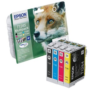 4 EPSON T1285M schwarz, cyan, magenta, gelb Tintenpatronen 4 EPSON T1285M schwarz, cyan, magenta, gelb Tintenpatronen
