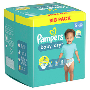 Pampers® Windeln baby-dry™ BIG PACK  Größe Gr.5 (11-16 kg) für Babys und Kleinkinder (4-18 Monate), 54 St.