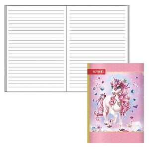 ROTH Schulheft Einhorn Beauty Lineatur 51 liniert DIN A6 ohne Rand, 32 Blatt, 1 St.